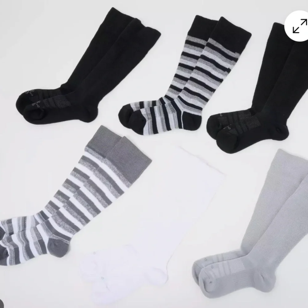 Tommie Copper 6Pk SungStay OTC, Basic Stripe Large Compression Socks. NWT